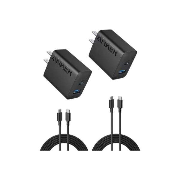 Set Of Anker USB C Chargers With Two 20W Dual Port USB Fast Wall Chargers And Two 5′ USB C Cables For Discount