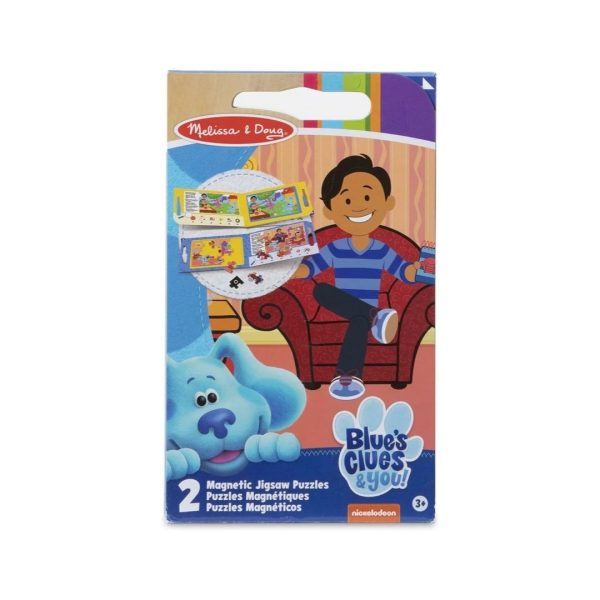 Melissa & Doug Blue’s Clues & You! Take-Along Magnetic Jigsaw Puzzles (2 15-Piece Puzzles) For Sale