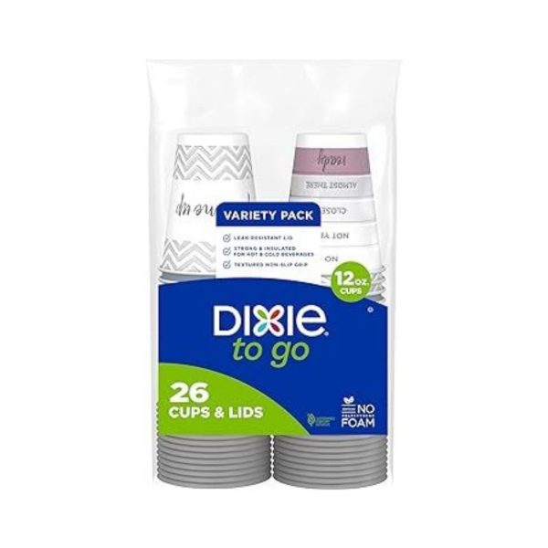 Dixie To Go Coffee Cups and Lids, 12 Oz, 26 Count Sale