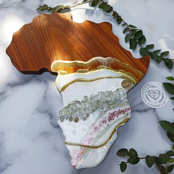 Ruby Tuesday Wooden African Nina Pink Serving Board For Sale