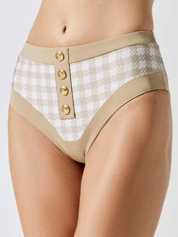 Isle Bottom - Taupe Houndstooth Online Sale - Image 4